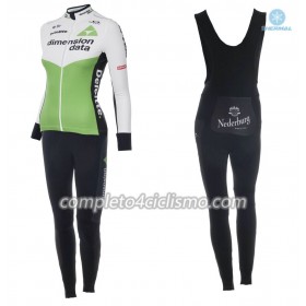Completo Maglia ML + Pantaloncino con bretelle ML 2018 Dimension Data Donna N001 Winter Invernale